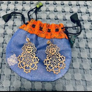 Laurent Gandini Rose Gold Filigree Earrings